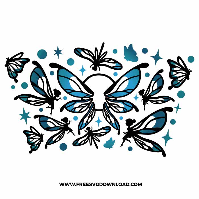 Butterfly Fairy Starbucks Wrap free SVG, SVG Free Download, animal starbucks svg, dog mom starbucks svg, paw svg, cat svg, dog starbucks svg