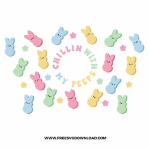 Chillin with my peeps SVG & PNG, SVG Free Download, SVG files for cricut, starbucks svg, starbucks wrap svg, starbucks free svg, rabbit png, easter svg, easter bunny svg, bunny cut files, bunny face svg, happy easter svg, easter starbucks wrap free svg
