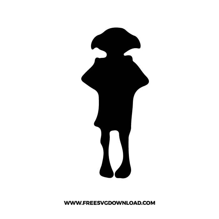 Dobby Silhouette SVG & PNG Free Cut Files, harry potter svg, gryffindor svg, wizard svg, magic svg, hogwarts svg, Slytherin svg, dobby svg