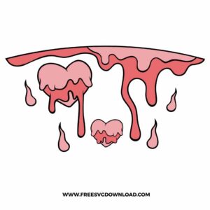 Dripping Hearts Starbucks Wrap Free SVG File