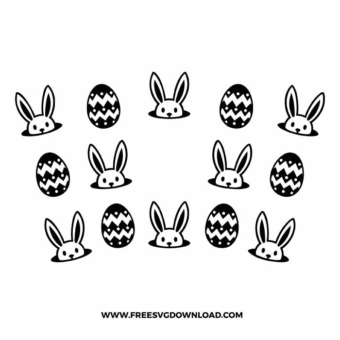 Easter Bunny Starbucks Wrap SVG & PNG cut files