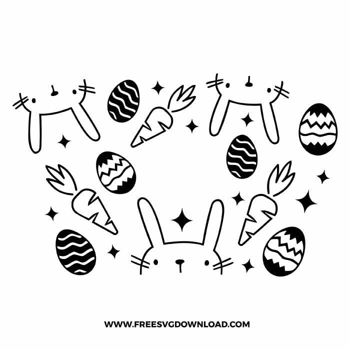 Easter Egg Bunny Starbucks SVG & PNG, SVG Free Download, easter bunny svg, bunny face svg, happy easter svg, easter starbucks wrap svg