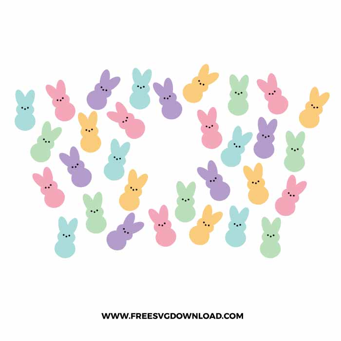 Easter Peeps Starbucks SVG & PNG, SVG Free Download, easter bunny svg, bunny face svg, happy easter svg, easter starbucks wrap svg