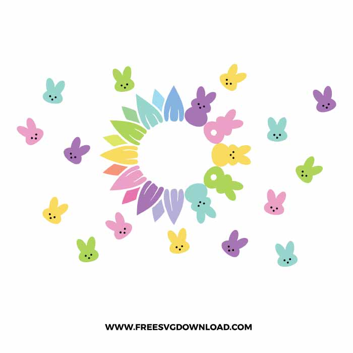 Easter Sunflower Bunny SVG & PNG, SVG Free Download, easter bunny svg, bunny face svg, happy easter svg, easter starbucks wrap svg