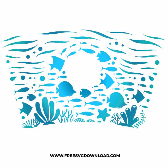 Fishes Starbucks Wrap free SVG, SVG Free Download, SVG Cricut, starbucks wrap free svg, summer svg, fish svg, ocean svg, mermaid svg