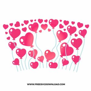 Heart Balloons Starbucks Wrap Free SVG File