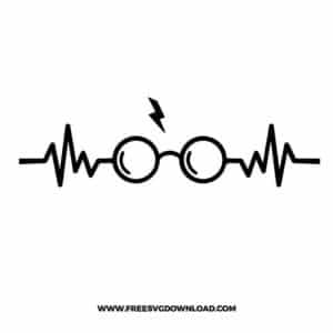 Heart beat harry glasses SVG & PNG Free Cut Files, harry potter svg, gryffindor svg, wizard svg, magic svg, hogwarts svg, dobby svg