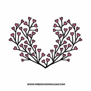Hearts Flower Starbucks Wrap Free SVG File