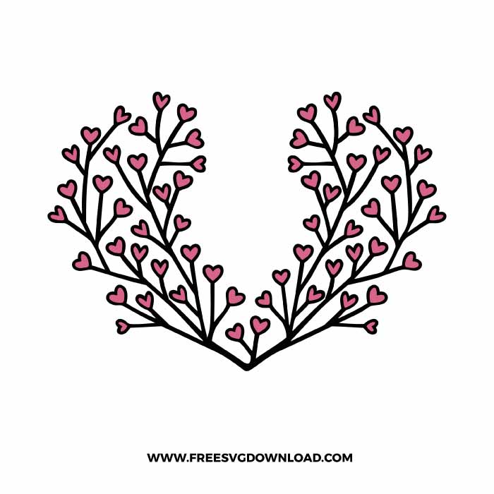 Hearts Flower Starbucks Wrap SVG & PNG, SVG Free Download, SVG files for cricut, starbucks wrap svg, starbucks free svg, heart svg, love svg