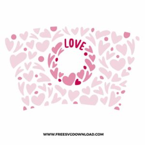 Hearts Love Starbucks Wrap SVG & PNG, SVG Free Download, SVG files for cricut, starbucks wrap svg, starbucks free svg, heart svg, love svg