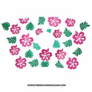 Hibiscus Starbucks Wrap free SVG, SVG Free Download, flower svg, floral svg, wildflower svg, spring svg, summer svg, starbucks wrap free svg