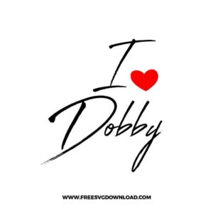 I Love Dobby SVG & PNG Free Cut Files, harry potter svg, gryffindor svg, wizard svg, magic svg, hogwarts svg, dobby svg