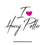 I Love Harry Potter SVG & PNG Free Cut Files, harry potter svg, gryffindor svg, wizard svg, magic svg, hogwarts svg, dobby svg
