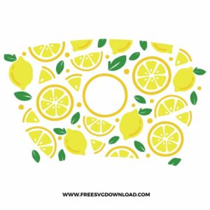 Lemon Starbucks Wrap free SVG, SVG Free Download, SVG Cricut, starbucks wrap free svg, fruit svg, summer starbucks svg, tropical svg