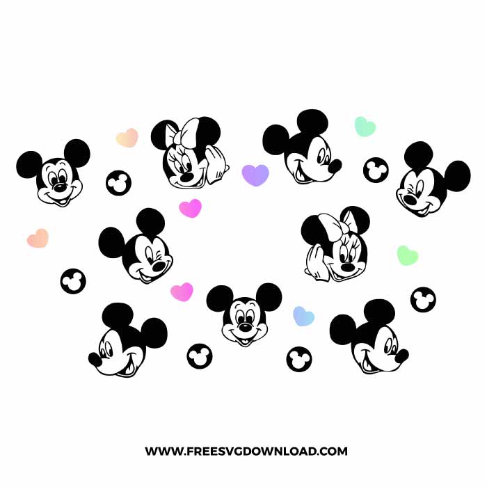 Mickey Minnie Starbucks wrap SVG cut file