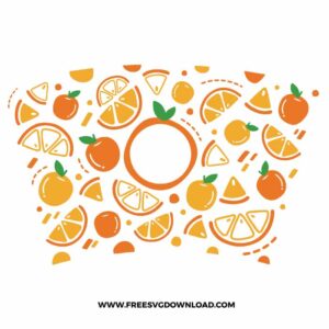 Oranges Starbucks Wrap free SVG, SVG Free Download, SVG Cricut, starbucks wrap free svg, fruit svg, summer starbucks svg, tropical svg