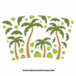 Palm Trees Starbucks Wrap free SVG, SVG Free Download, SVG Cricut, starbucks wrap free svg, fruit svg, summer starbucks svg, tropical svg