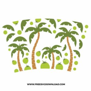 Palm Trees Starbucks Wrap Free SVG File