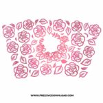 Pink Roses Starbucks free SVG, SVG Free Download, flower svg, floral svg, wildflower svg, spring svg, summer svg, starbucks wrap free svg