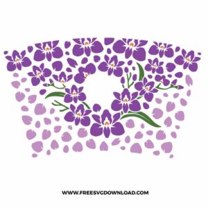 Purple Flowers Starbucks free SVG, SVG Free Download, flower svg, floral svg, wildflower svg, spring svg, summer svg, starbucks wrap free svg