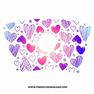 Purple Pink Hearts Starbucks Wrap SVG & PNG, SVG Free Download, SVG files for cricut, starbucks wrap svg, starbucks free svg, heart svg, love