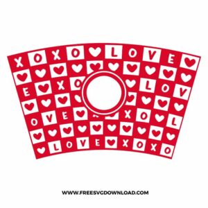 Red Xoxo Love Starbucks Wrap SVG & PNG, SVG Free Download, SVG files for cricut, starbucks wrap svg, starbucks free svg, heart svg, love svg