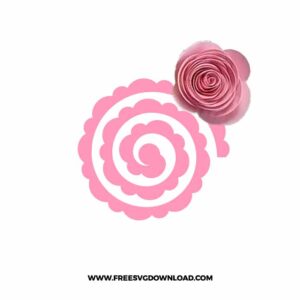 Rolled Flower SVG & PNG, SVG Free Download, SVG files for cricut, flower svg, floral svg, wildflower svg, spring svg, summer svg, rose free svg, wedding svg, paper flower svg, 3d flower svg, leaf svg