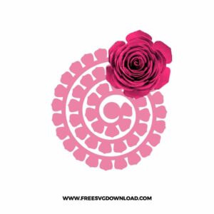 Rolled Flower SVG & PNG, SVG Free Download, SVG files for cricut, flower svg, floral svg, wildflower svg, spring svg, summer svg, rose free svg, wedding svg, paper flower svg, 3d flower svg, leaf svg