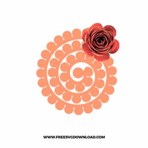 Rolled Flower SVG & PNG, SVG Free Download, SVG files for cricut, flower svg, floral svg, wildflower svg, spring svg, summer svg, rose free svg, wedding svg, paper flower svg, 3d flower svg, leaf svg