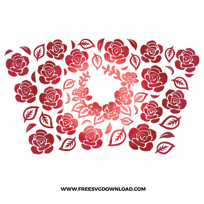 Roses Starbucks free SVG, SVG Free Download, flower svg, floral svg, wildflower svg, spring svg, summer svg, starbucks wrap free svg