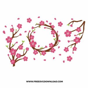 Sakura Starbucks free SVG, SVG Free Download, flower svg, floral svg, wildflower svg, spring svg, summer svg, starbucks wrap free svg
