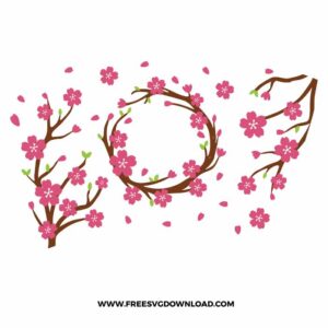 Sakura Starbucks free SVG, SVG Free Download, flower svg, floral svg, wildflower svg, spring svg, summer svg, starbucks wrap free svg