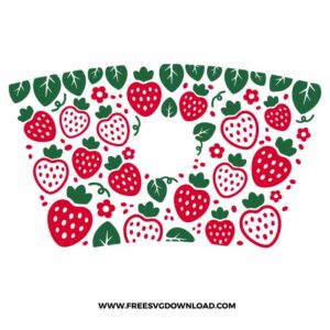 Strawberries Starbucks Wrap free SVG, SVG Free Download, SVG Cricut, starbucks wrap free svg, fruit svg, summer starbucks svg, tropical svg