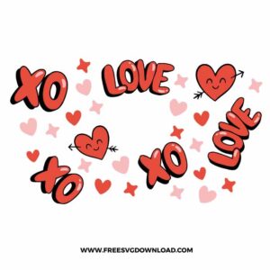 Xoxo Love Starbucks Wrap SVG & PNG, SVG Free Download, SVG files for cricut, starbucks wrap svg, starbucks free svg, heart svg, love svg