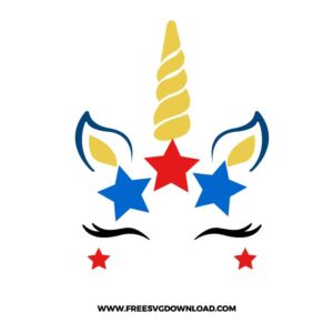 Unicorn 4th of July Free SVG File
