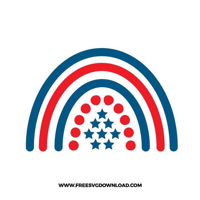 4th of July America Rainbow SVG & PNG cut files - Free SVG Download