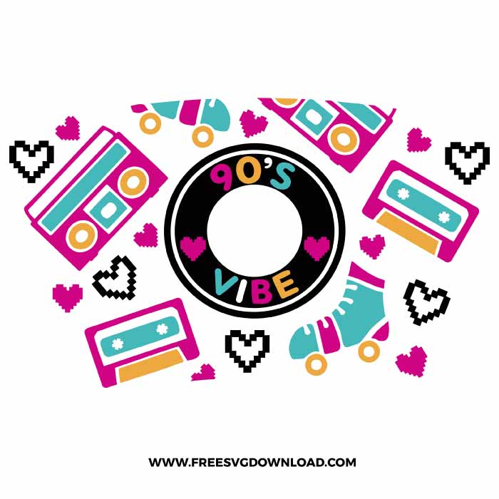 90s Vibe Starbucks Wrap SVG & PNG, SVG Free Download, SVG files for cricut, starbucks wrap svg, starbucks free svg, music svg, roller skate svg, stereo svg