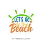 Let's Go To The Beach SVG free cut files, free svg files for cricut, flip flops svg, summer svg, beach svg, ocean svg, sun svg
