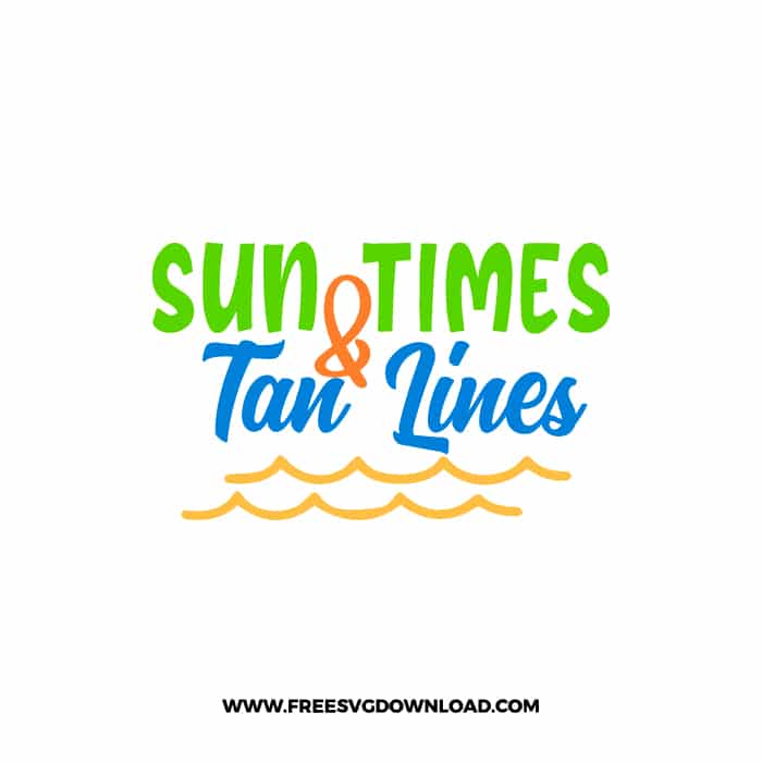 Sun Times & Tan Lines SVG free cut files, free svg files for cricut, flip flops svg, summer svg, beach svg, ocean svg, sun svg
