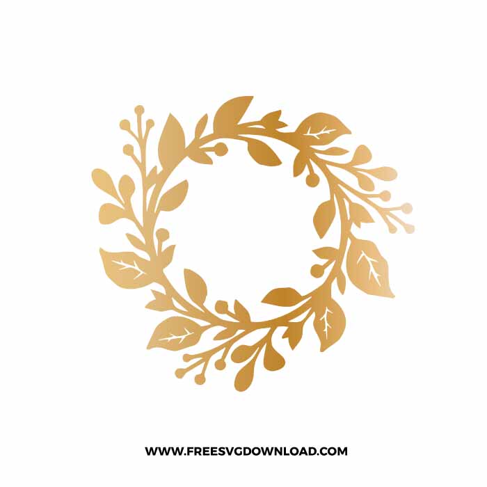 Gold Floral Wreath Starbucks Wrap free SVG, SVG Free Download, SVG for Cricut Design Silhouette, flower svg, floral svg, wildflower svg, spring svg, summer svg, starbucks wrap free svg