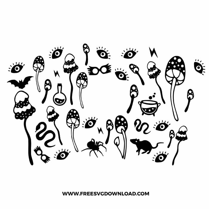 Magic Mushroom Starbucks Wrap SVG & PNG, SVG Free Download, SVG files for cricut, starbucks wrap svg, starbucks free svg, witchcraft svg, celestial svg, witchy svg, spell svg, snake svg