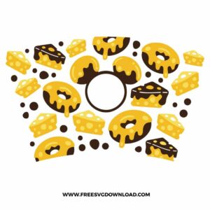 Mickey Donut Starbucks Wrap SVG cut file