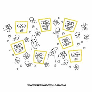 Spongebob Starbucks Wrap SVG & PNG, SVG Free Download, SVG files for cricut, starbucks wrap svg, starbucks free svg, SpongeBob free svg, Patrick free svg