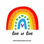 Love is Love Rainbow SVG & PNG, SVG Free Download, SVG for Silhouette, svg files for cricut, separated svg, pride free svg, lgbtq+ svg, rainbow svg, love wins svg, gay svg, pride month svg, bisexual pride svg