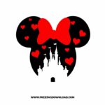 Minnie Disney Castle Heart SVG & PNG, SVG Free Download, SVG for Silhouette, svg files for cricut, separated svg, disney svg, mickey mouse free svg, minnie mouse free svg, love svg, heart svg, castle svg, disney princess svg