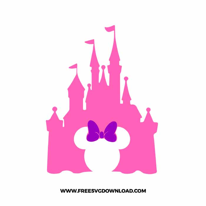 Disney Castle Minnie Monogram SVG & PNG, SVG Free Download, SVG for Silhouette, svg files for cricut, separated svg, disney svg, mickey mouse free svg, minnie mouse free svg, mickey mouse monogram svg, split monogram svg, disney princess svg