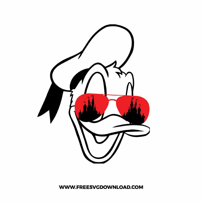 Donald with sunglasses SVG & PNG, SVG Free Download, SVG for Silhouette, svg files for cricut, separated svg, disney svg, mickey mouse free svg, minnie mouse free svg, donald svg
