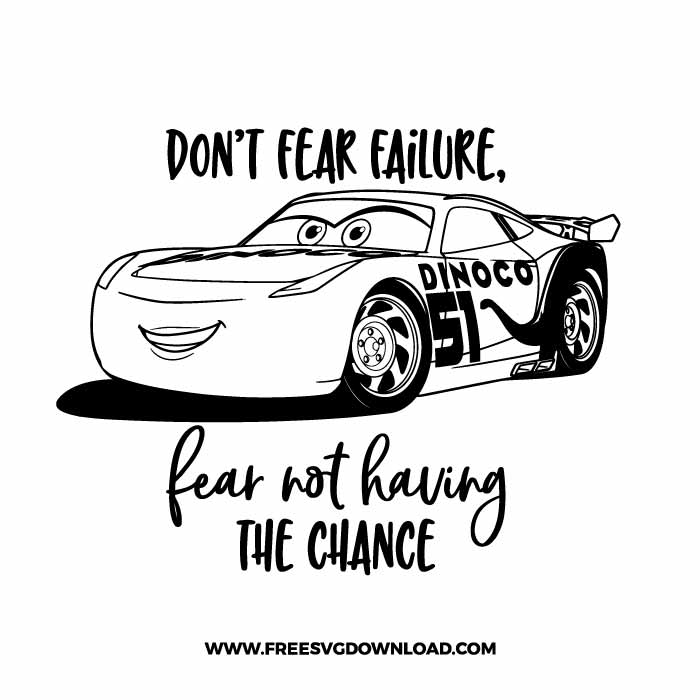 Cars cruz dont fear SVG & PNG, SVG Free Download, SVG for Silhouette, svg files for cricut, separated svg, disney svg, lightning mcqueen svg, disney cars silhouette