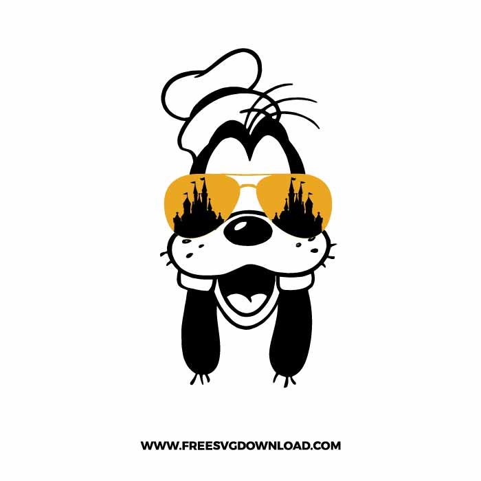 Goofy with sunglasses SVG & PNG, SVG Free Download, SVG for Silhouette, svg files for cricut, separated svg, disney svg, mickey mouse free svg, minnie mouse free svg, donald svg
