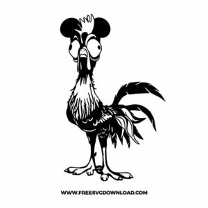 Hei hei with mickey ears SVG & PNG, SVG Free Download, SVG for Silhouette, svg files for cricut, separated svg, disney svg, hei hei free svg, moana free svg